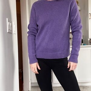 Lands' End Purple Crew Neck Sweater